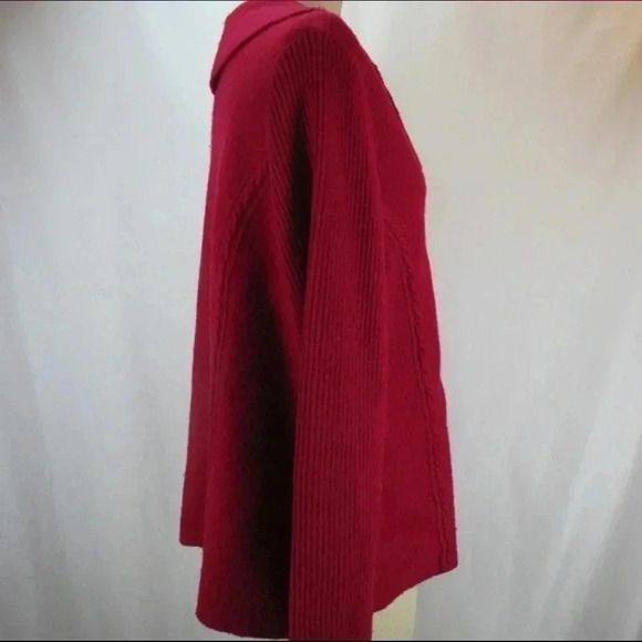Herman Geist Plus Size Red Wool Jacket Cardigan 1X - Picture 4 of 6